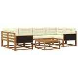 vidaXL Set de canapele de exterior cu pernă 7 pcs Natural și Crem 3382373