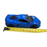 Macheta Auto 2021 Corvette C8, Scara 1/36, Kinsmart, Metal si Plastic, Albastru, Masinuta Baieti 3+ ani