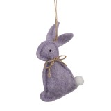 Cumpara ieftin Set 3 Iepurasi decorativi Paste bumbac violet alb 6x1x10 cm