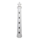 Lampadar lemn alb Far marin 23x23x140 cm
