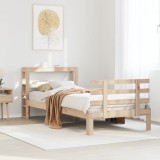 Cumpara ieftin Cadru de pat cu tăblie, 90x200 cm, lemn masiv de pin