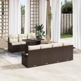 Cumpara ieftin Set de canapele pentru grădină cu pernă 8 pcs Maro Rattan poli