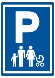 Parking lot family baby sign
