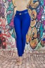 L906-4 Pantaloni eleganti din material elastic cu curea in talie, M/L