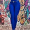L906-4 Pantaloni eleganti din material elastic cu curea in talie