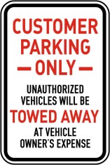 Customer Parking Only Signs foto
