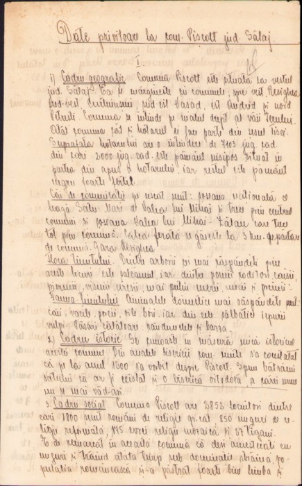 HST PM14 Schiță monografică sat Pișcolt 1940