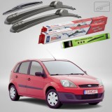 Cumpara ieftin Ștergătoare Ford Fiesta Gen V JH/JD Hatchback 2001-2008 | Set Față și Spate Flat &ndash; TeamCar&reg;