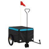 Cumpara ieftin Remorca pentru biciclete, negru si albastru, 30 kg, fier