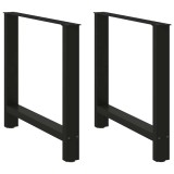 vidaXL Picioare masă de sufragerie negre, 2 buc., 80x(72-73) cm, oțel 4013312