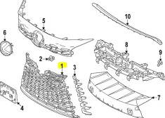 Grila masca fata LEXUS RX (LA/LH10), 10.2022- fara F-Sport, cu 2 gauri senzori parcare; fara gaura camera, vopsit; gri/silver; fara F-Sport,