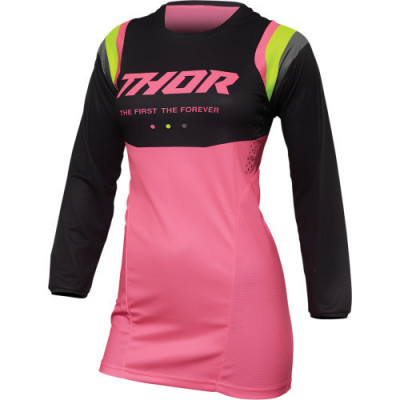 Tricou atv/cross dama Thor Pulse Racewear Rev, culoare gri/roz, marime XS Cod Produs: MX_NEW 29110237PE foto