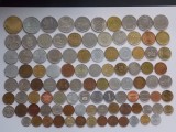 LOT 100 MONEDE DIFERITE DIN 100 TARI DE PE TOATE CONTINENTELE