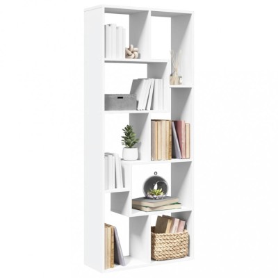 Bibliotecă/separator cameră, alb 67x25x161,5 cm lemn prelucrat foto