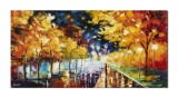 Cumpara ieftin Tablou pictat manual living, dormitor - Este seara noastra - 120x60cm ulei pe panza in cutit efect 3D