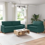 Cumpara ieftin Set de canapea 2 buc. Verde inchis Tesatura