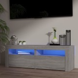 Gossi comoda tv cu lumini led, gri sonoma, 120x35x40 cm