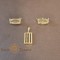Set cercei clasici si pandantiv dreptunghiular cu zirconia - placat 14k