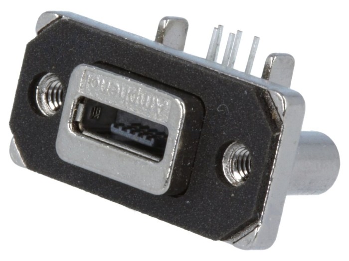 Conector USB AB micro THT 90&deg; IP67