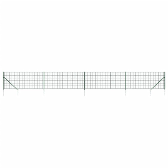 Gard plasa de sarma cu tarusi de fixare, verde, 1,1x10 m