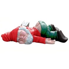 Decoratiune pentru Gradina, Model Pitic de Gradina Beat, Statuie Amuzanta pentru Gradina, Decor pentru Gradina, Gnom Beat, 15 cm, Rosu