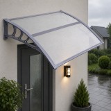 Copertina protectie usa fereastra policarbonat UV gri transparent 120x80 cm rezistenta ploaie zapada exterior
