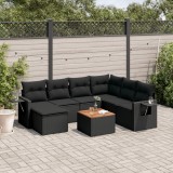 Cumpara ieftin Gossi set mobilier de gradina cu perne, 8 piese, negru, poliratan