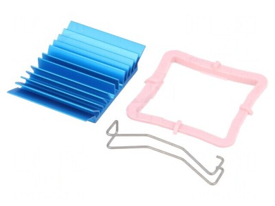 Radiator extrudat cu aripioare BGA albastru 33x33mm foto