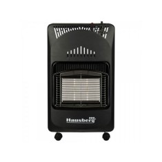 Soba pe gaz GPL Hausberg HB 1010, aprindere piezo-electrica, 4.2kW, Negru