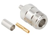 Conector N mufă mamă 50&Omega; crimpat pe cablu PTFE aurit
