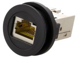 Soclu RJ45 negru har-port &Oslash;22mm IP20