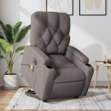 VidaXL Fotoliu electric masaj rabatabil cu ridicare, gri taupe, textil