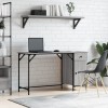 Birou Computer vidaXL Gri Sonoma 131x48x75 cm Lemn Prelucrat Metalic Stabil Spatios