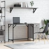 Birou de computer, sonoma gri, 131x48x75 cm, lemn prelucrat