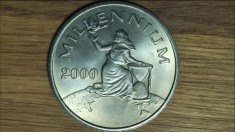 Liberia - moneda aniversara f rara - 10 dolari / dollars 2000 ⌀37mm UNC - Millenium ! - tiraj 10k - pentru cunoscatori