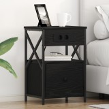 vidaXL Noptiere 2 pcs Stejar negru 40 x 31 x 60 cm Lemn compozit