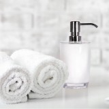 Dozator manual de sapun lichid, acril, alb Sepio