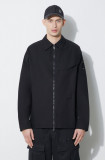 A-COLD-WALL* jachetă de bumbac Zip Overshirt culoarea negru, de tranziție, oversize, ACWMSH138A
