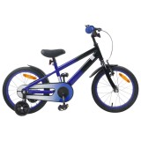 vidaXL Bicicletă pentru Copii 16 Inci pentru 4-6 ani Albastru Negru 42009341