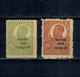 1920 - Ziaristi, 5bani, 15bani, pe h&acirc;rtie de război, neștampilate