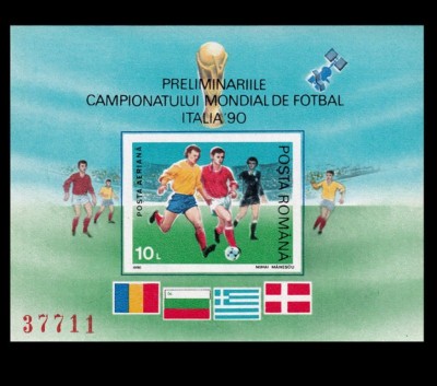 1990 - Preliminariile Campionatului Mondial de Fotbal, colita nedantelata neuzata foto