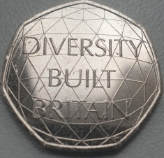 Moneda 50 pence 2020 Marea Britanie, Diversity, Aunc / Unc foto