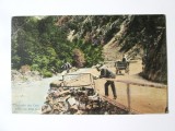 Rara! Carte postala circulata 1911:Salutari din Gorj-Vedere din Valea Jiului, Printata