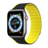 Bratara smartwatch apple watch 1/2/3/4/5/6/7/8/se/se 2/ultra de 42/44/45/49mm, negru galben