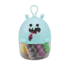 Miniset de modelaj cu 10 culori de plastilina usoara Monstruleti Bleu