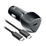 Cumpara ieftin Incarcator auto Forcell F-Energy Carbon + cablu USB-C , USB-C CC50-1C (20 W, negru)