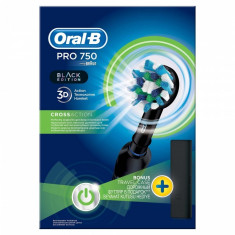 Periuta electrica Oral-B Pro 750 Black, accesorii incluse foto