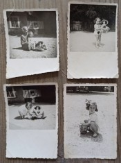 Fetita cu jucarii, Romania interbelica// lot 4 fotografii