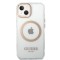Husa pentru iPhone 15 Plus / iPhone 14 Plus - Guess Metal Outline Magsafe (GUHMP15MHTRMD) - Gold