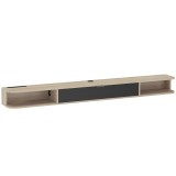 HOMCOM Raft TV suspendat, mobilier TV pentru televizoare p&acirc;nă la 190,5 cm, sertar rabatabil, 2 rafturi 180x24x16cm lemn natural | Aosom Romania